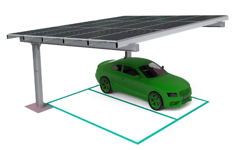 Kolstål Vattentät Y-typ Solar Carport Montering